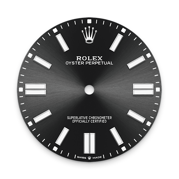 Rolex Oyster Perpetual 41 Strahlend schwarzes Zifferblatt