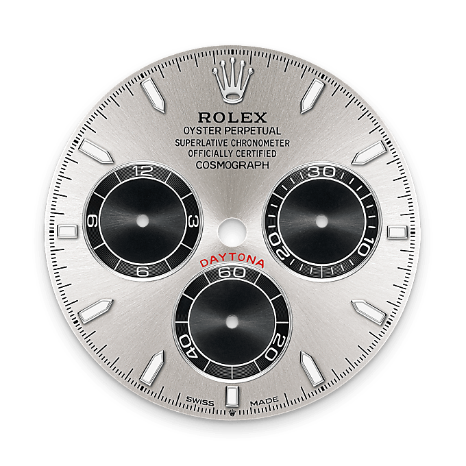 Rolex Cosmograph Daytona Zifferblatt in Stahl und strahlend Schwarz