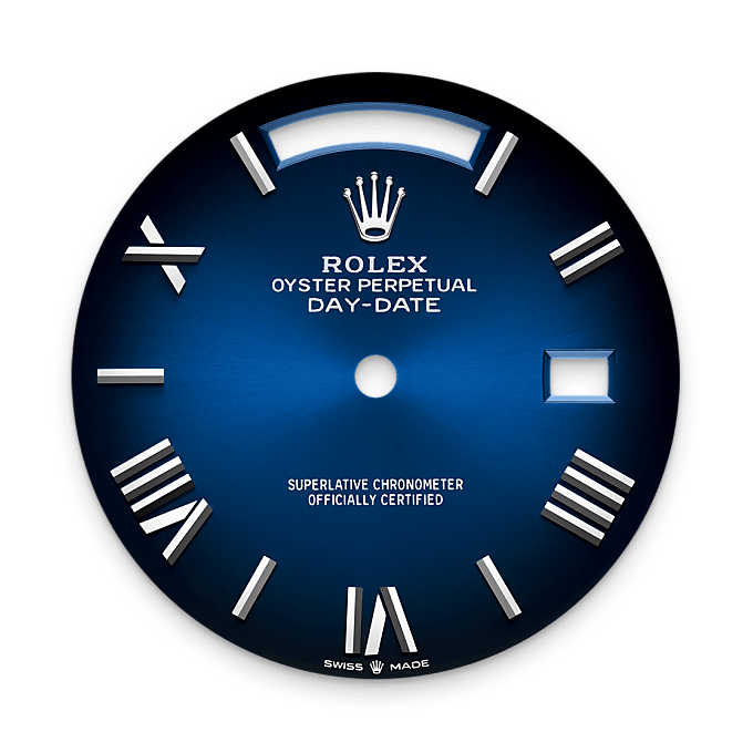 Rolex Day-Date 40 Zifferblatt in Blau ombré